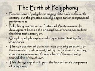 What Led to the Birth of Polyphonic Music? And Its Correlation to Cultural Evolution